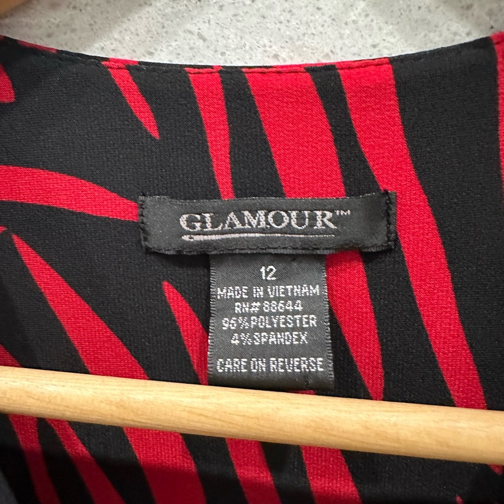 Glamour Red & Black Zebra Print Sleeveless Dress size 12 - Picture 2 of 6